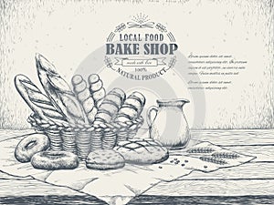 Hand drawn bake shop poster
