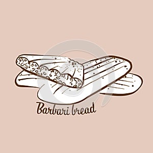 Hand-drawn Barbari bread bread illustration photo