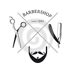 Hand Drawn Barbershop Logotype Template