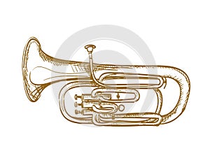 Hand drawn baritone horn