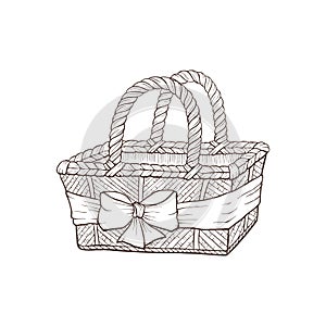 Hand drawn basket vector illustration