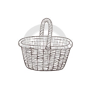 Hand drawn basket vector illustration