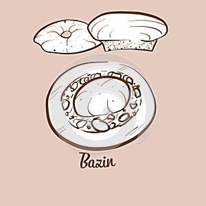 Hand-drawn Bazin bread illustration