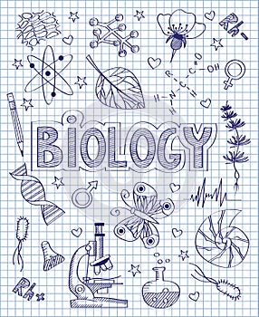 Hand drawn biology set