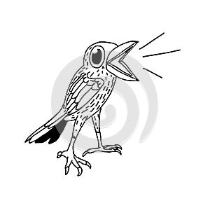 Hand drawn bird doodle