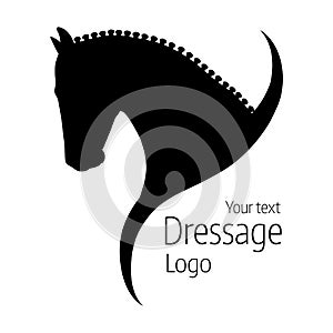 Hand drawn black vector horse head logo silhouette. eps file.