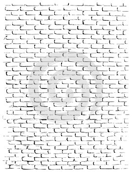 Hand Drawn Black And White Brick Wall Pattern Background