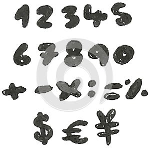 Hand drawn blackened numbers photo