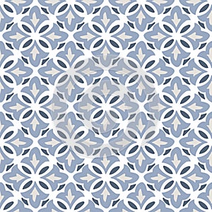 Hand drawn blue Moroccan seamless pattern for Ramadan Kareem greeting cards, islamic backgrounds, fabric, web banners