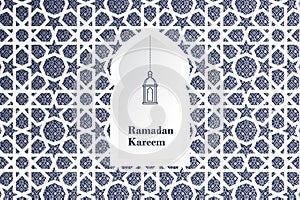 Hand drawn blue Moroccan seamless pattern for Ramadan Kareem greeting cards, islamic backgrounds, fabric, web banners