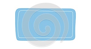 Hand Drawn Blue Organic Rectangle Shape