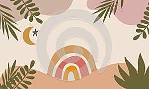 Hand drawn boho background vector