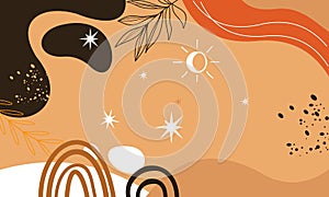 Hand drawn boho background vector