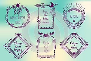 Hand drawn boho style frames with place for your
