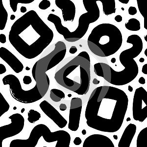 Hand drawn bold geometric doodles seamless pattern