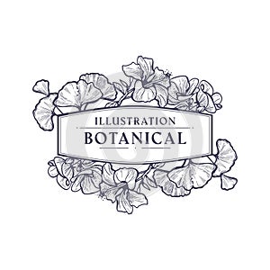 Hand drawn botanical floral frame
