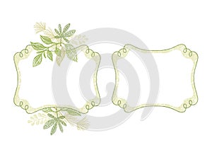 Hand drawn branch border with floral elements