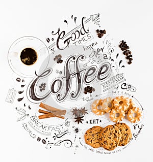 Hand Drawn Breakfast Lettering Typography