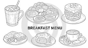Hand-Drawn Breakfast Menu Illustrations
