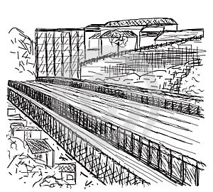Hand drawn bridge