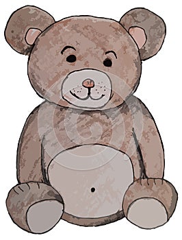 Hand drawn brown Teddy bear