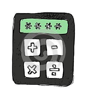 Hand-drawn calculator vector icon