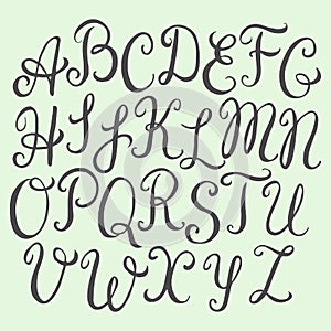 Hand drawn calligraphic font