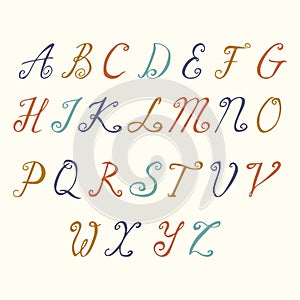 Hand drawn calligraphic font. Handwritten brush style Hand Typography alphabet for Designs Logos, Packaging Design, Poster. Typogr