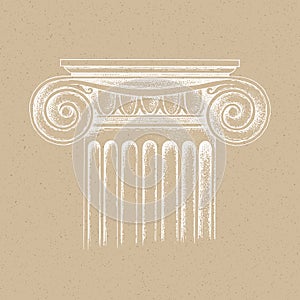 Hand drawn Capital of the Ionic order