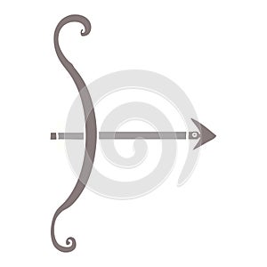 hand drawn cartoon doodle of a bow and arrow