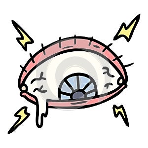 hand drawn cartoon doodle of an enraged eye