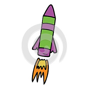 hand drawn cartoon doodle of a space rocket