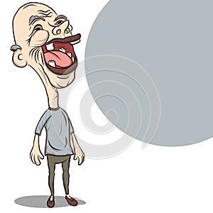 Hand drawn cartoon old man Laugh