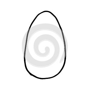 Hand drawn cartoon simple easter egg for Easter. Doodle vector illustration in cute style