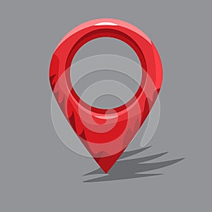 Hand drawn cartoon style map pin. Flat and solid vector illustration.