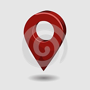 Hand drawn cartoon style map pin. Flat and solid vector illustration.