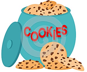 Hand drawn ceramic cookies jar