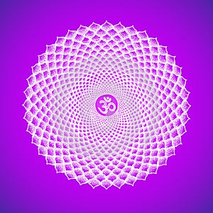 Hand drawn chakra Sahasrara illustration