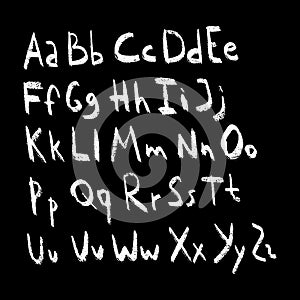 Hand drawn chalk alphabet