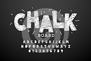 Hand drawn chalk font photo