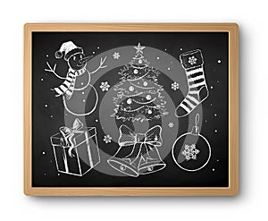 Hand drawn chalked Christmas collection