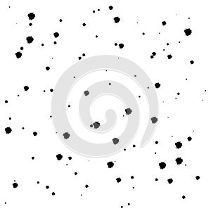 Hand drawn chaotic dots, spots and blobs vector seamless pattern.