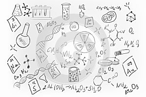 Hand drawn chemistry set