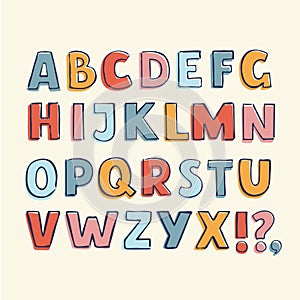 Hand Drawn Childish Alphabet