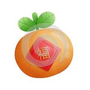 Hand drawn Chinese oranges, Chinese New Year cartoon elements