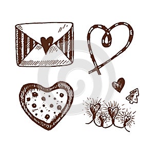 Hand drawn Christmas clip art set