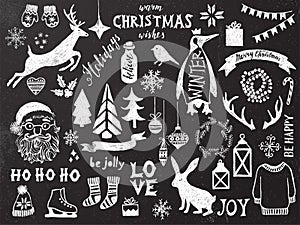 Hand drawn Christmas design elements