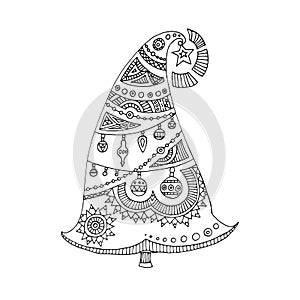 Hand drawn christmas tree