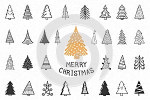 Hand Drawn Christmas Trees