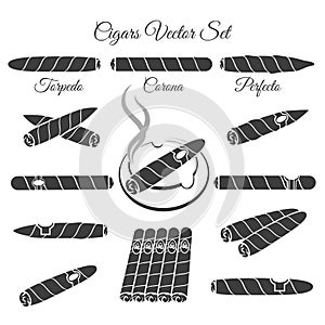 Hand drawn cigars vector